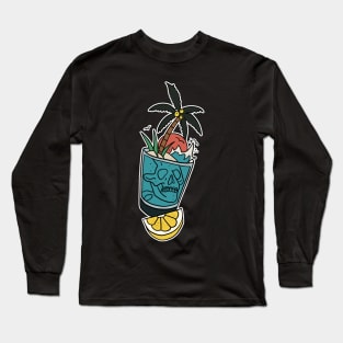 Tattoo Art Skull in Glass With an Island and lemon Long Sleeve T-Shirt